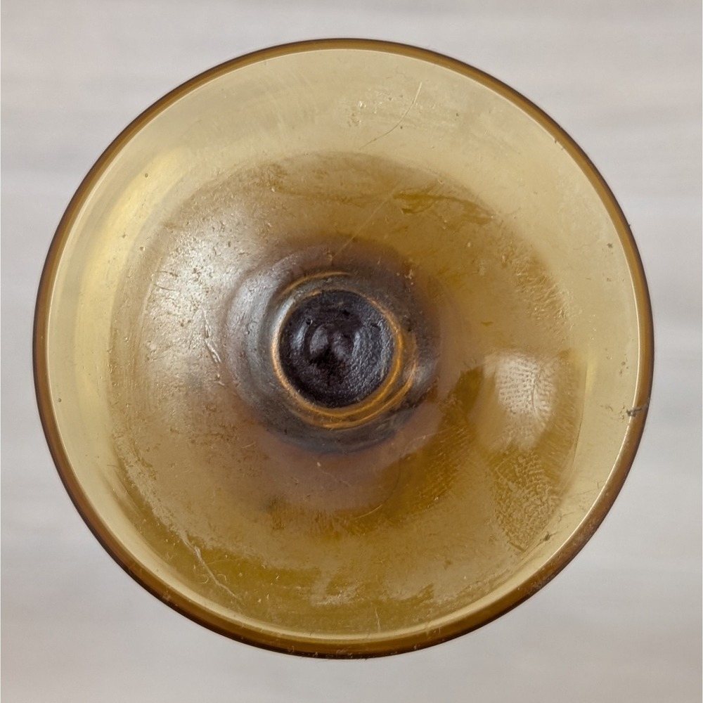 Vintage Hand Blown Amber Twisted Stem Bud Vase 10" Mid Century Empoli Style - Picture 3 of 5